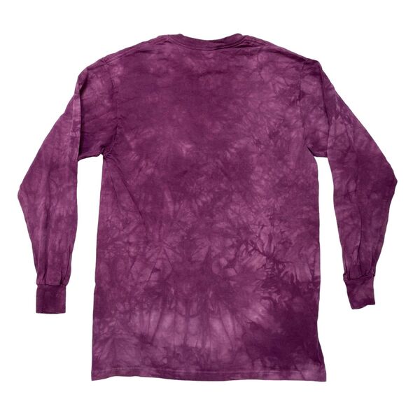 THE MOUNTAIN Rainbow Mystical Cat Purple Tie Dye Long Sleeve Tee Small Unisex - Picture 2 of 7